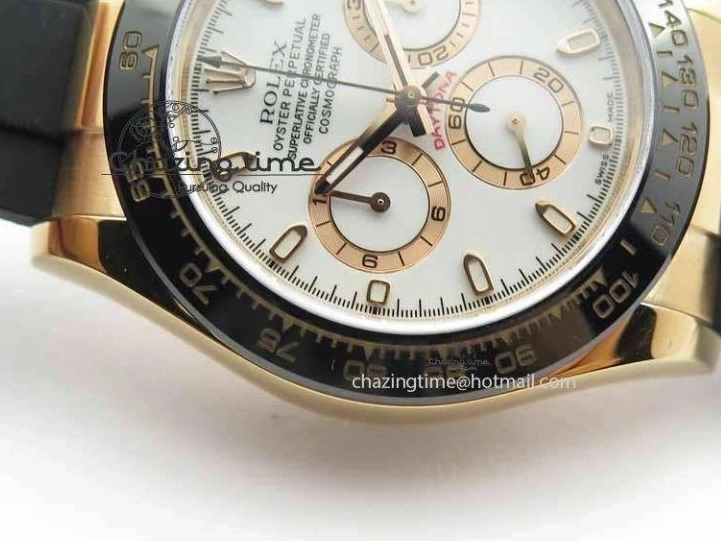 MiroTime 0110 Daytona 116515 Noob 1:1 Best Edition White Dial On Black Rubber Strap A7750 (Free Extra Strap) MultiPurpose 3739